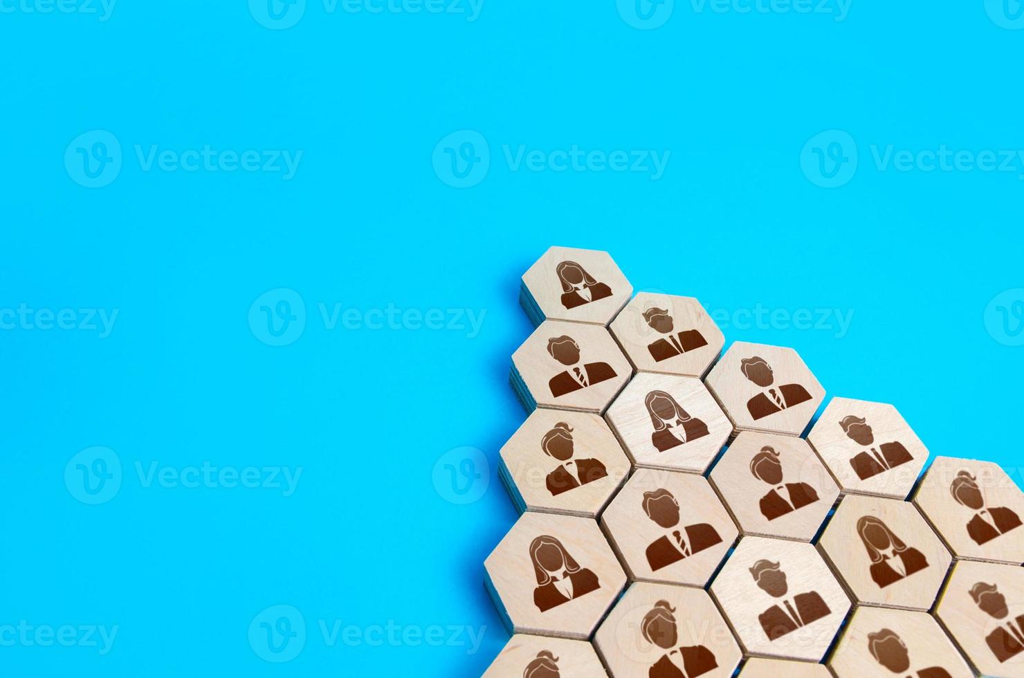 People are united. Social organizations, commercial structure. Team organization, joining consolidated forces. Business management. Discipline in hierarchy. Unity. Team building, teamwork cooperation. photo