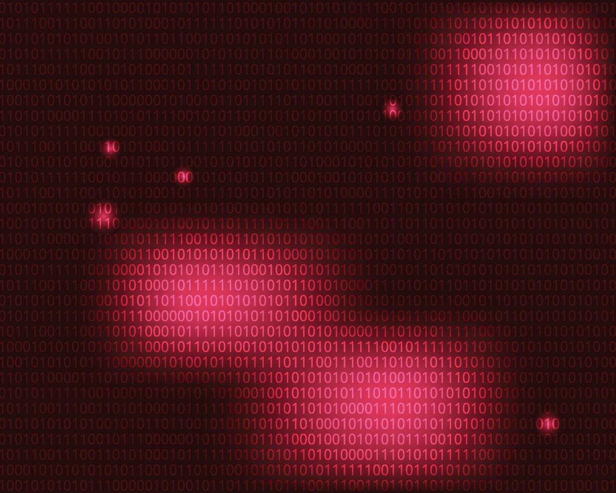 red network light code and data security abstract technology background vector