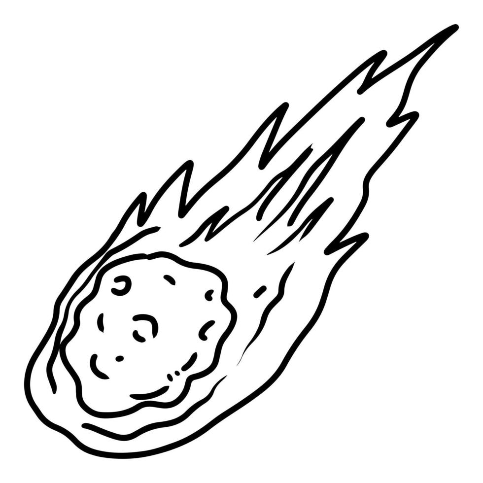 Doodle sketch style of Hand drawn meteor vector illustration for concept design.