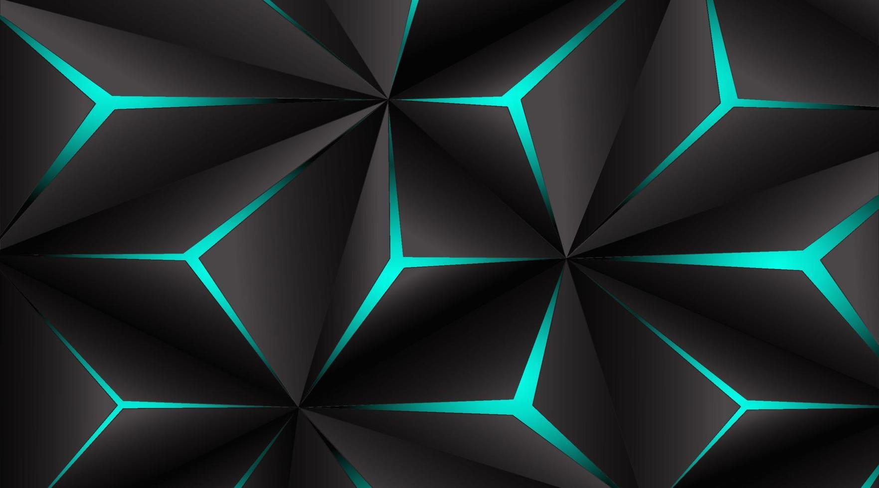 Black polygon blue light futuristic technology design Vector illustration abstract background
