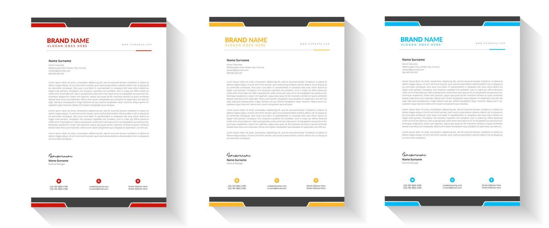 Modern business letterhead template for your business vector