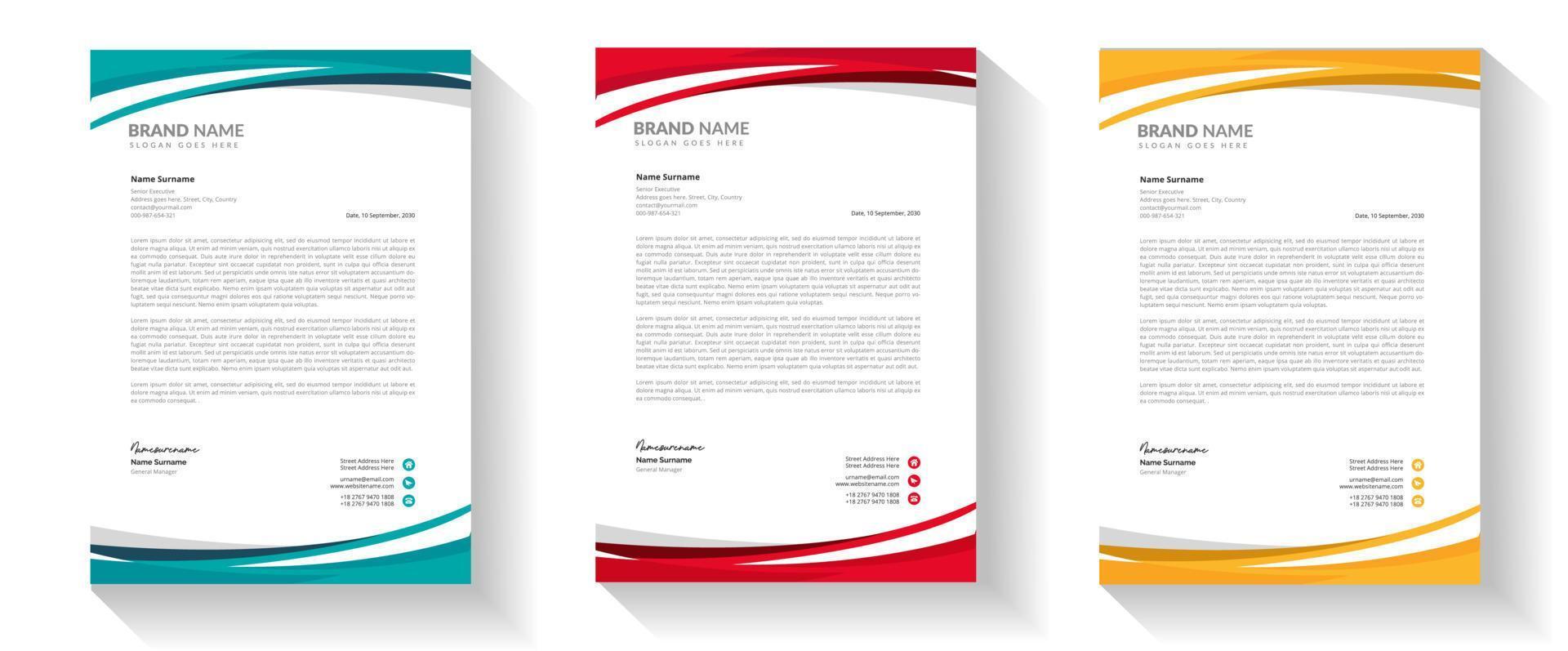 Modern corporate letterhead template design vector