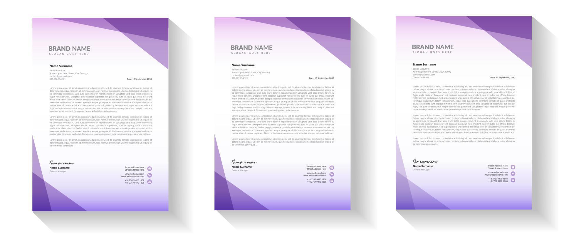 corporate business letterhead template design vector