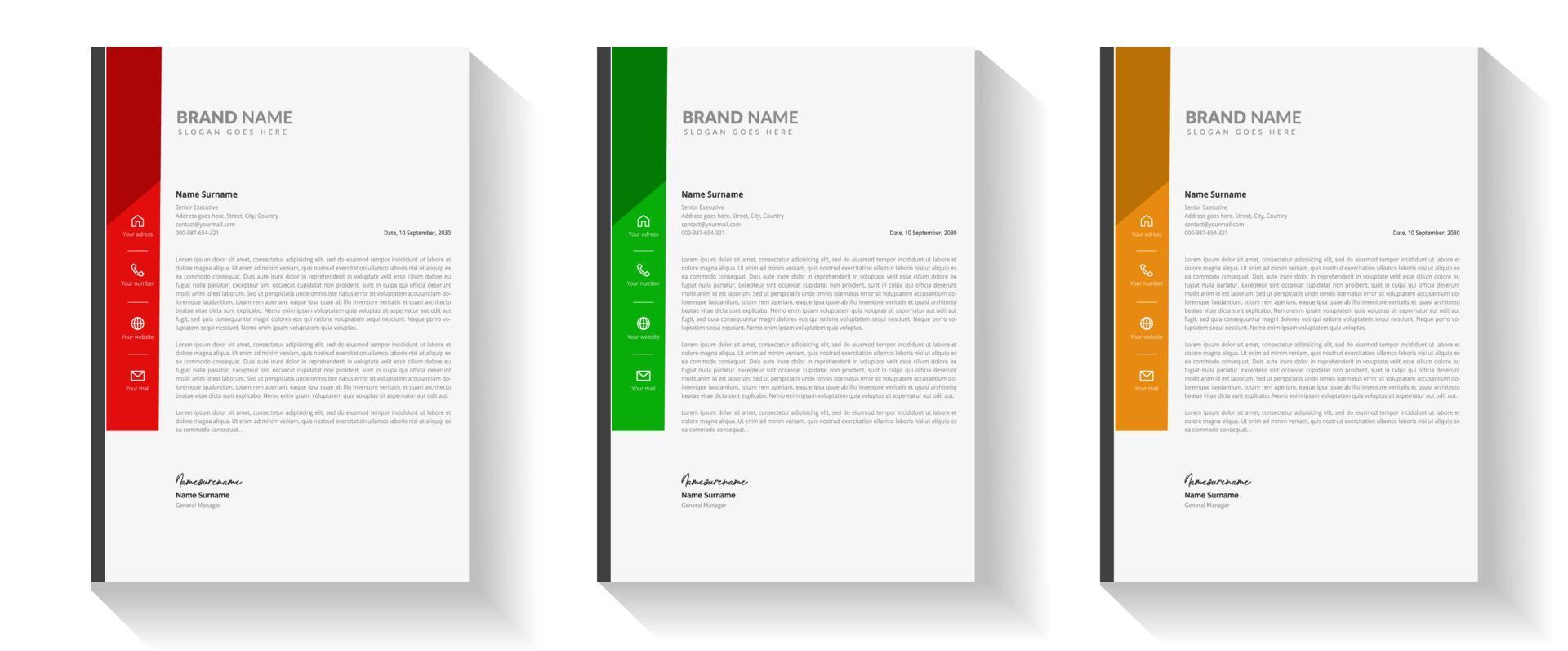 creative letterhead template design for your business vector