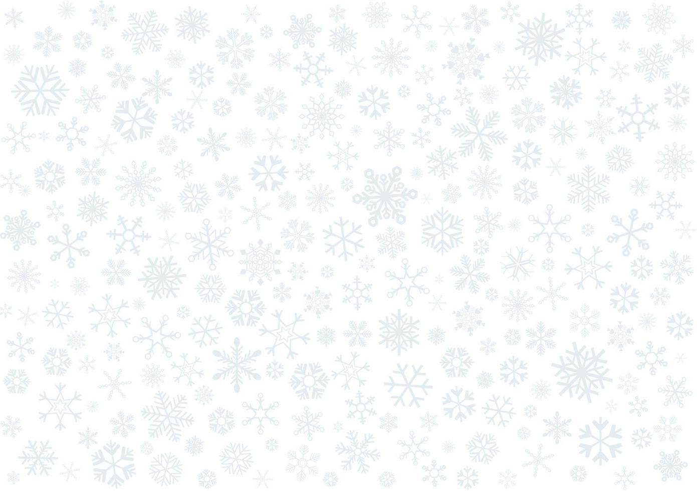 varios copos de nieve sobre fondo blanco. vector