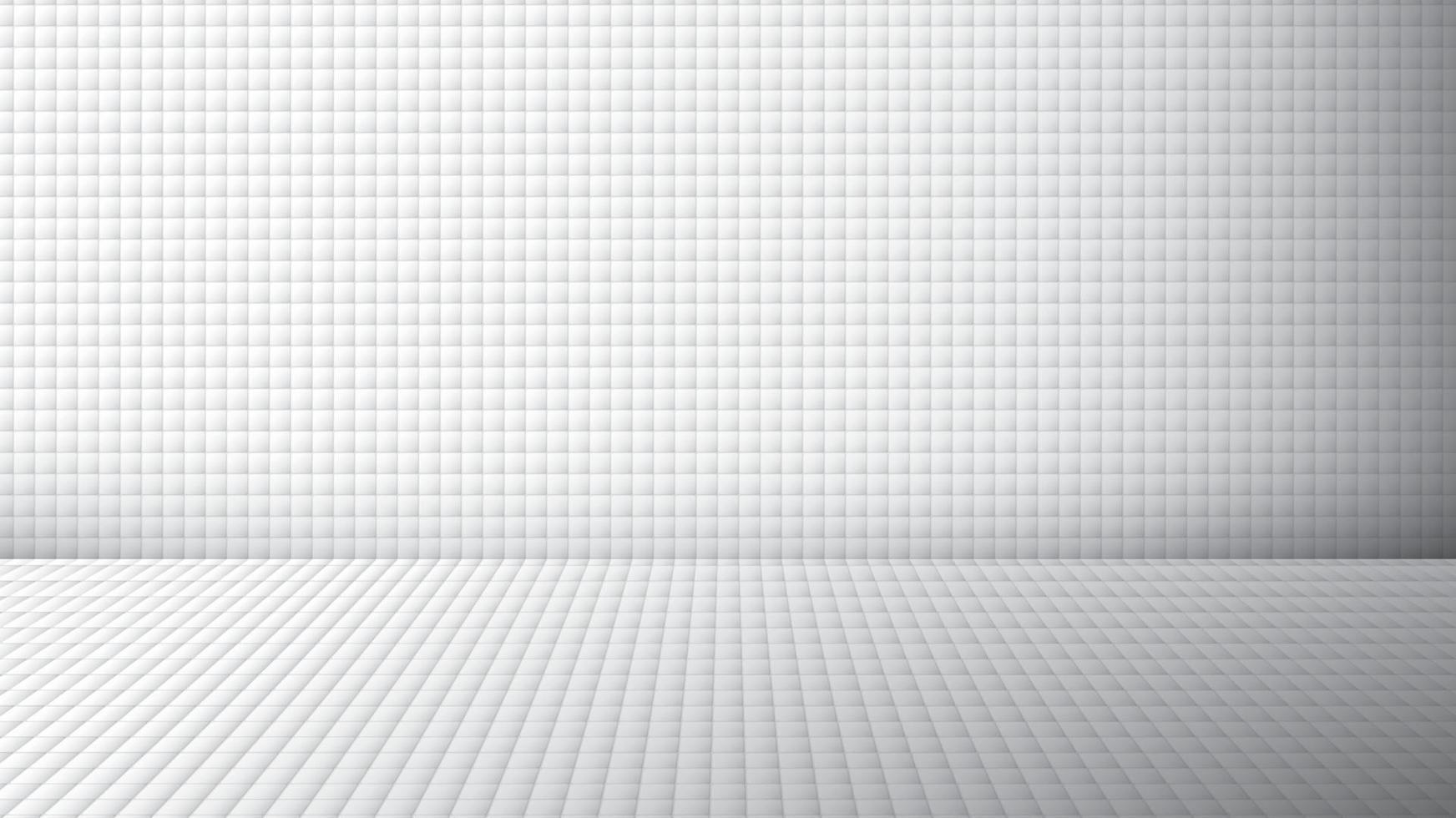 Mosaic square shape floor and wall white tone backgrounds. Room, interior or display products. vector