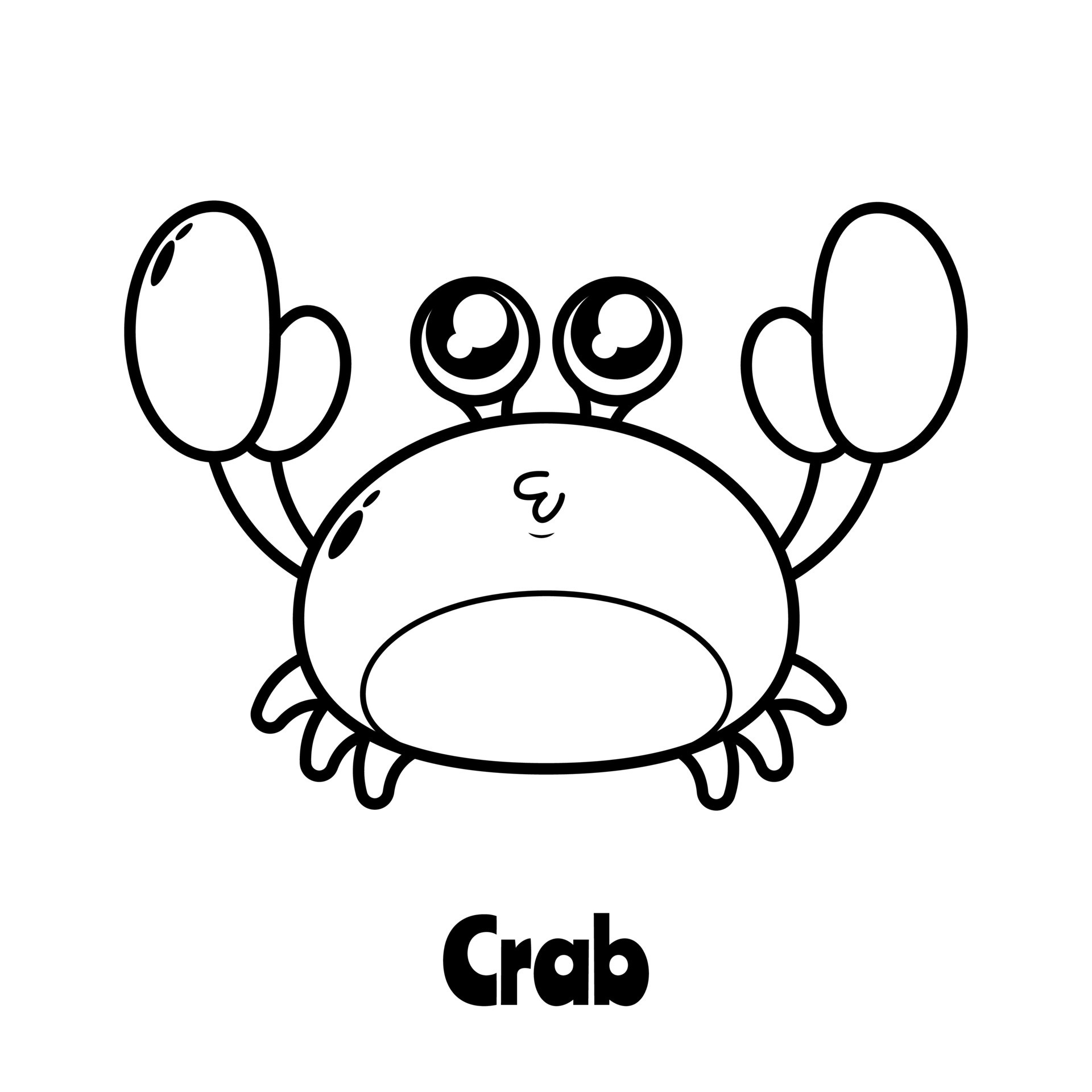 Cute Crab Coloring Pages