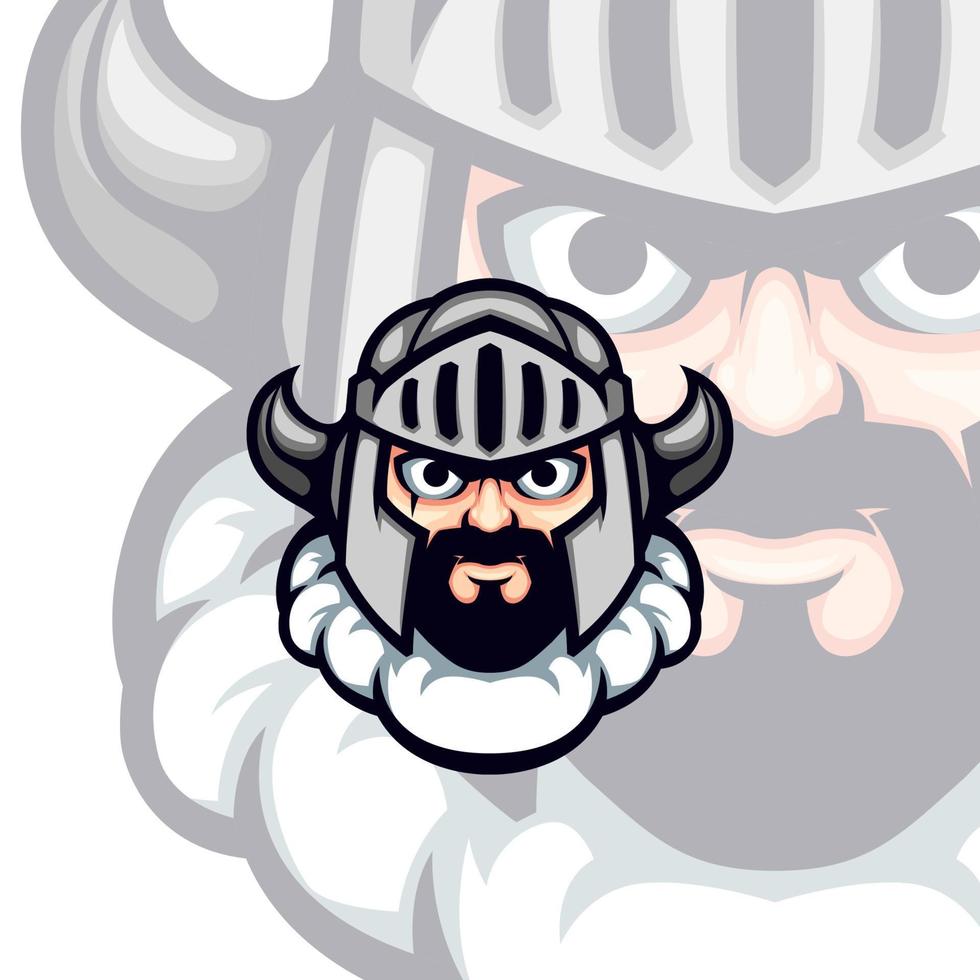 Iron Steel Helmet Viking Knight Head Vector Mascot