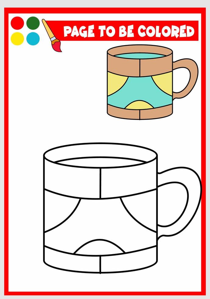 coloring book for kids. cup vector
