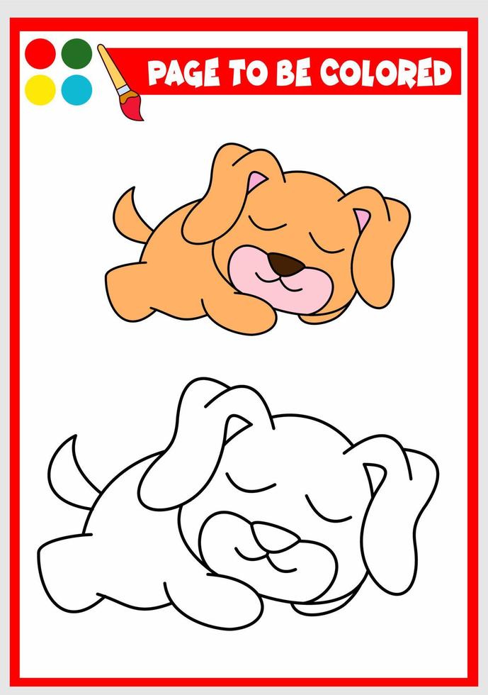 coloring book for kids. cute dog vector