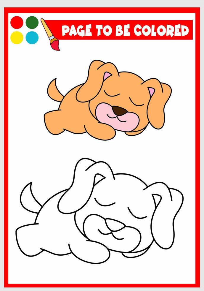 coloring book for kids. cute dog vector