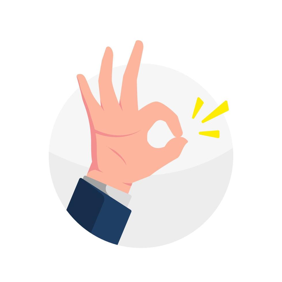 oke hand gesture, done concept illustration flat design vector eps10. modern graphic element for landing page, empty state ui, infographic, icon