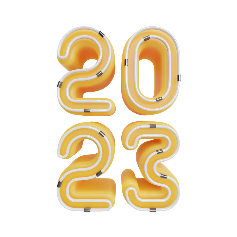 New Year 3D Typography png