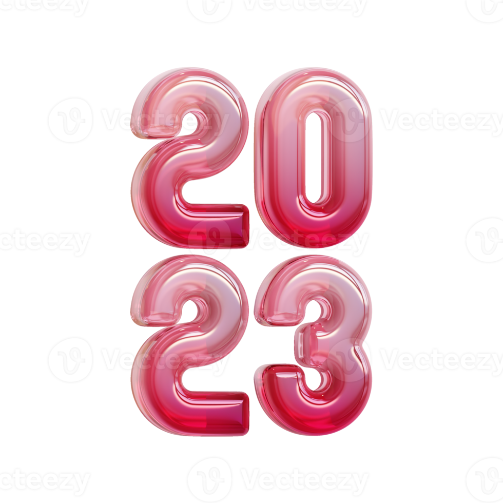 typografie des neuen jahres 3d png