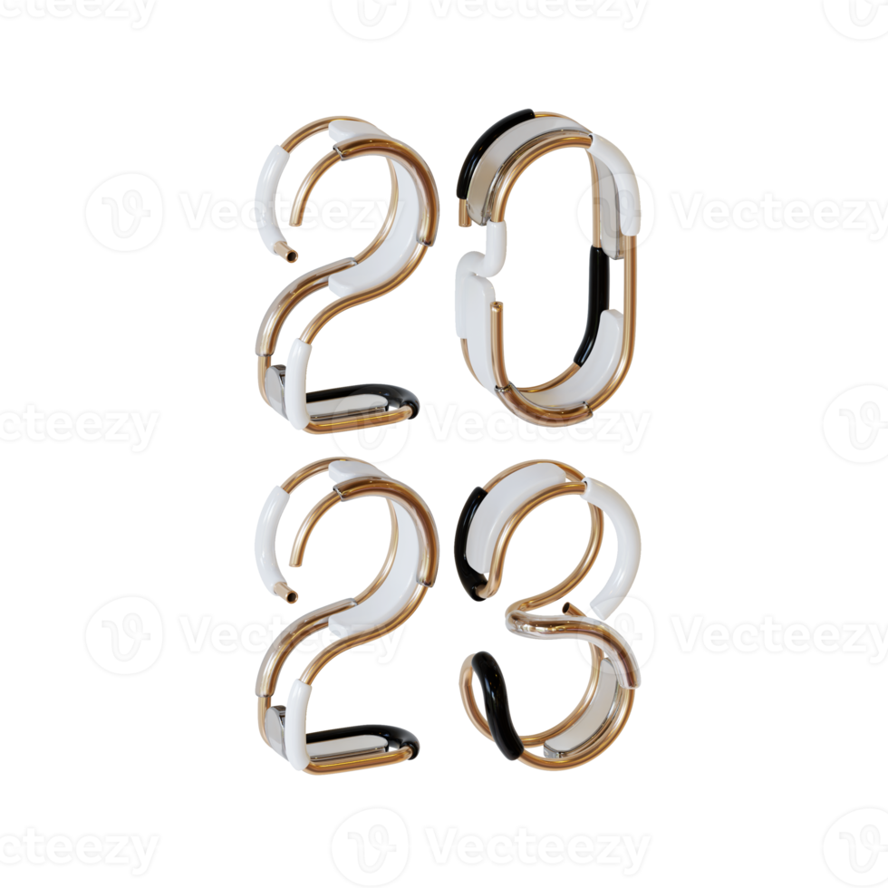 New Year 3D Typography png