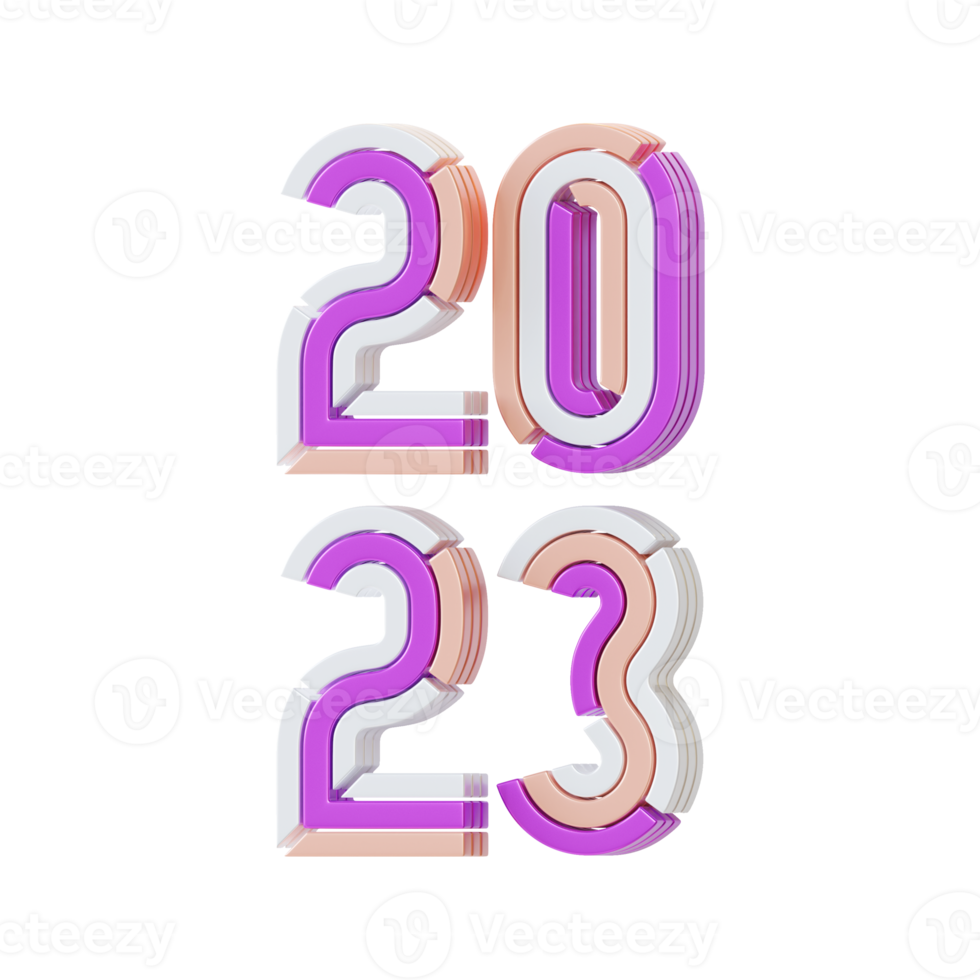 typografie des neuen jahres 3d png