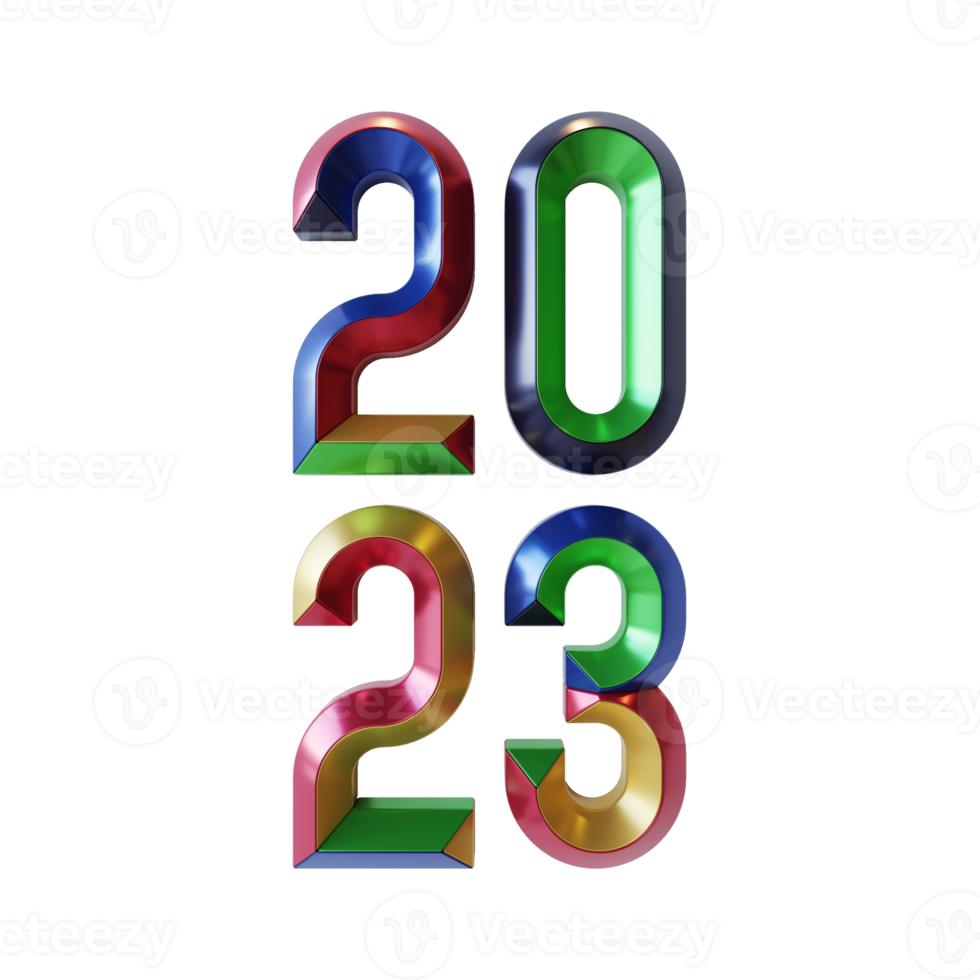 New Year 3D Typography png