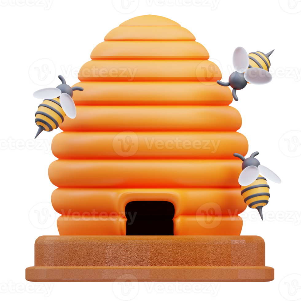 3d rendering of mountain beehive icon illustration png