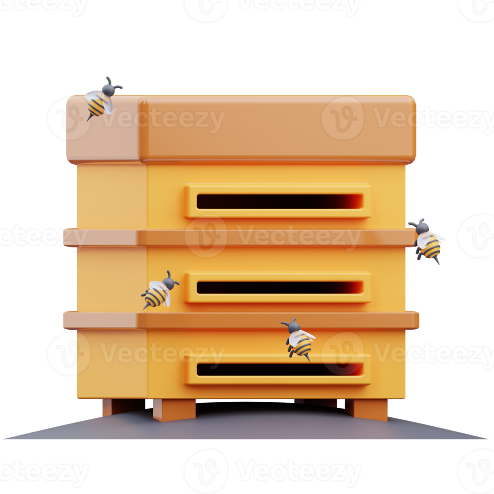Rendu 3D de l'icône en nid d'abeille à la ferme png