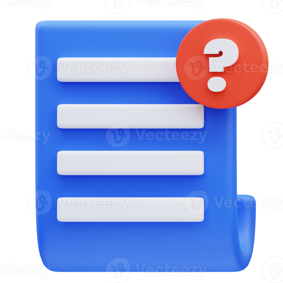 3d render blank document icon illustration png
