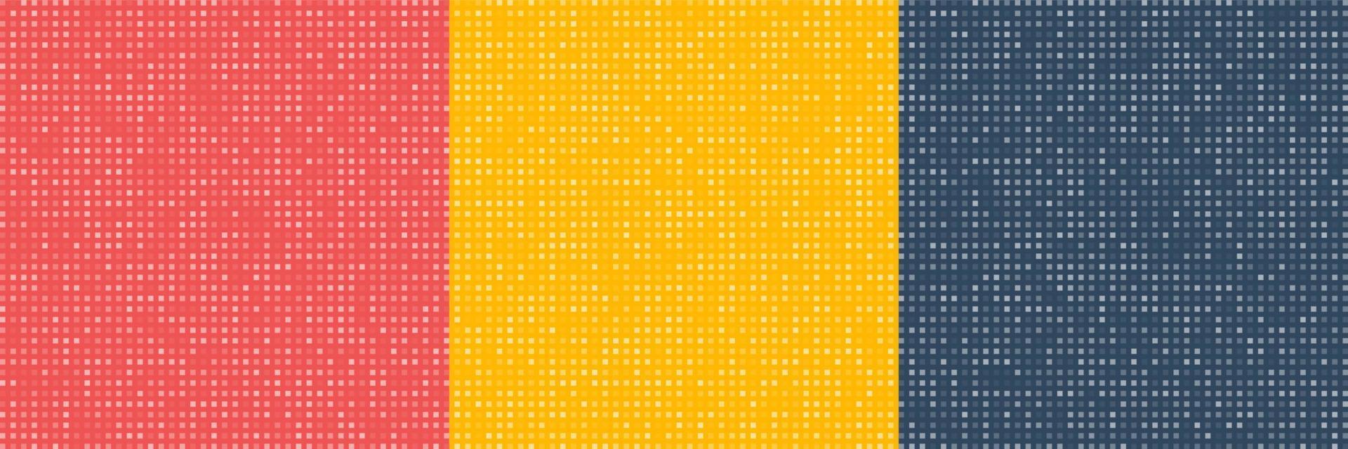 Set of abstract squares pixel mosaic pattern on colorful background and texture vector