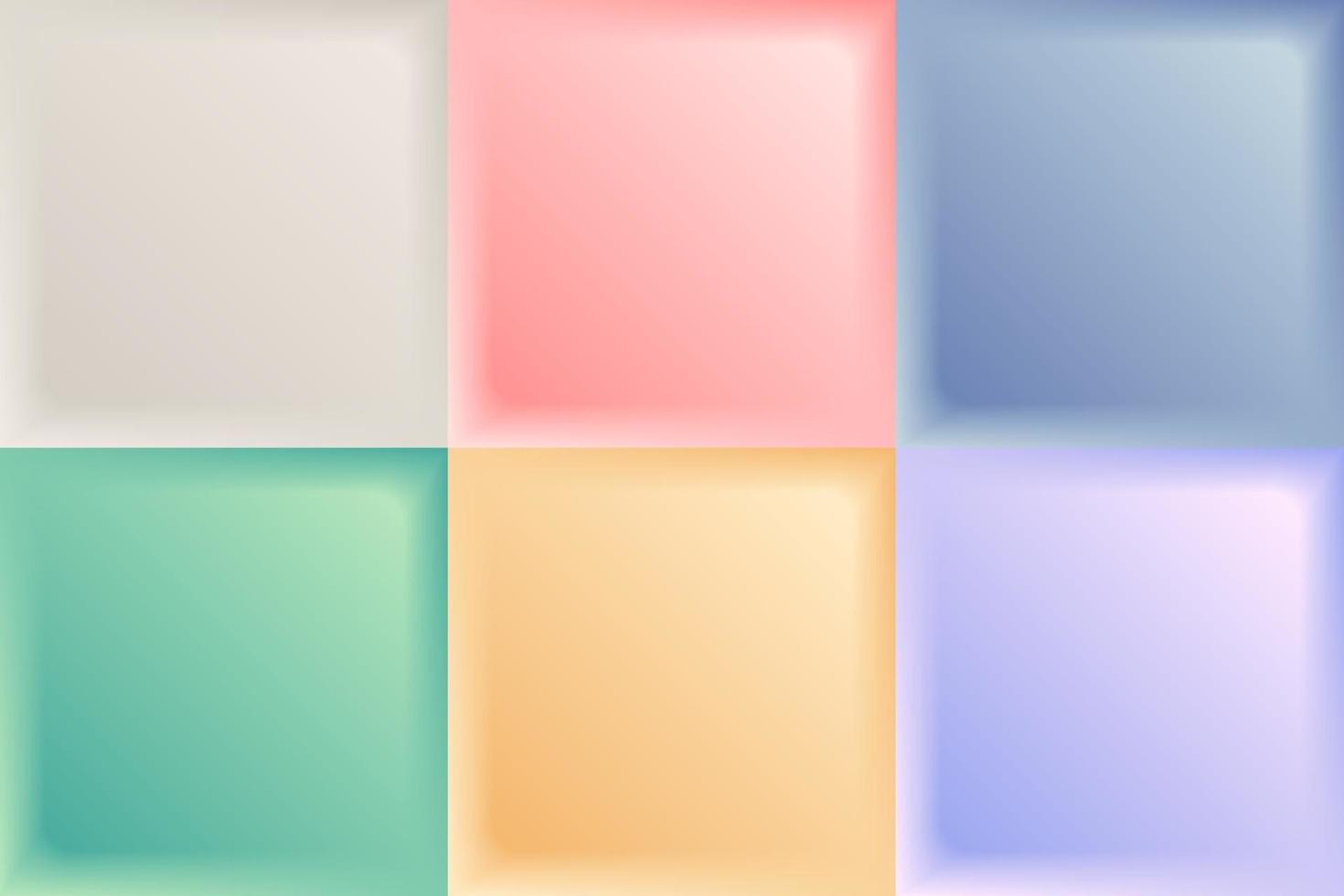 Set of pastel colors squares embossed shapes minimal background and texture vector