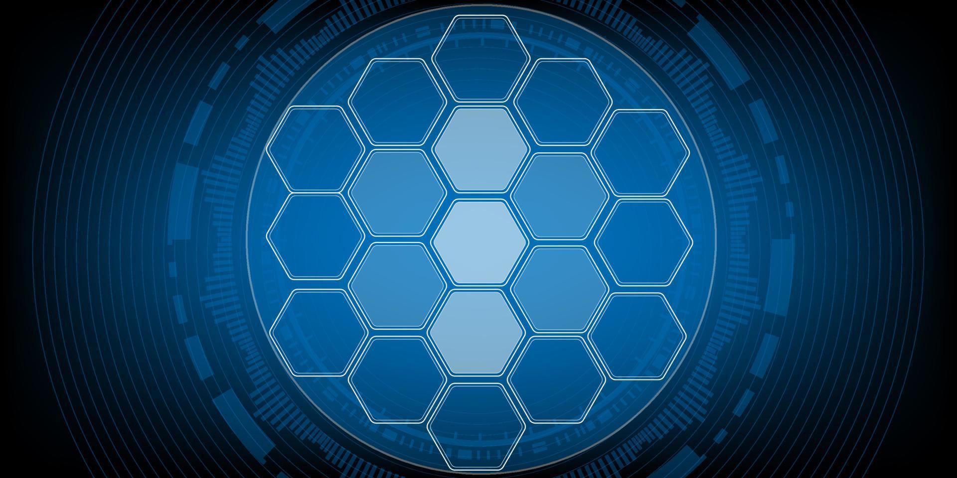 Hexagon security Electronic for safety with  hologram vector concept for future technology element background business screen