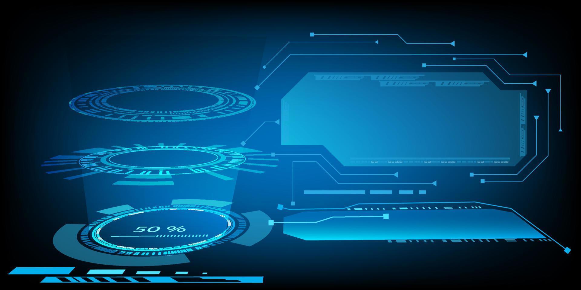 concepto de vector de holograma circular ai hud para pantalla de negocio de fondo de elemento de tecnología futura