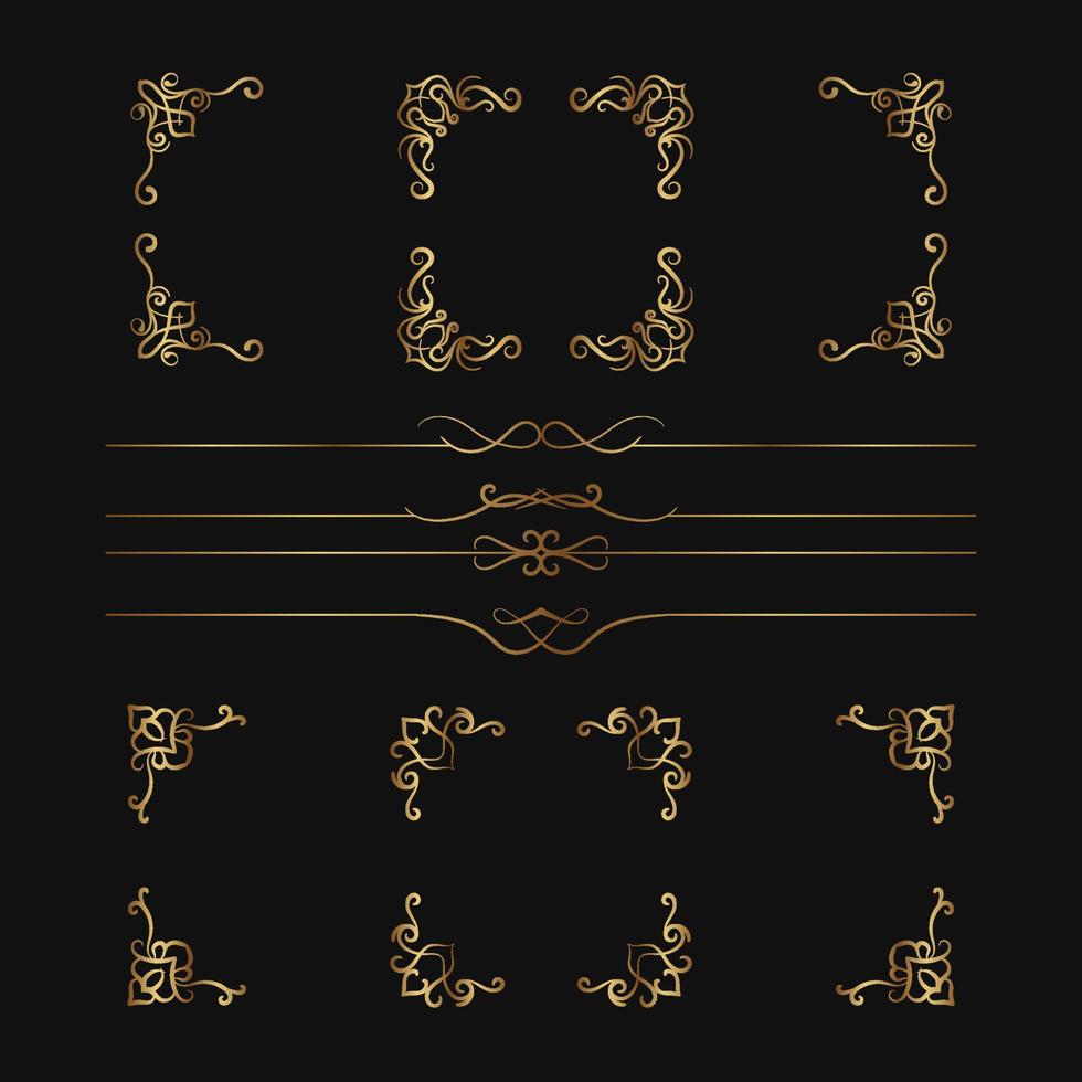 vintage frame set  corner decoration vector