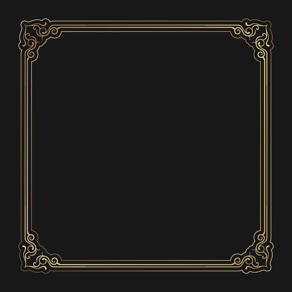 gold vintage frame border ornament vector