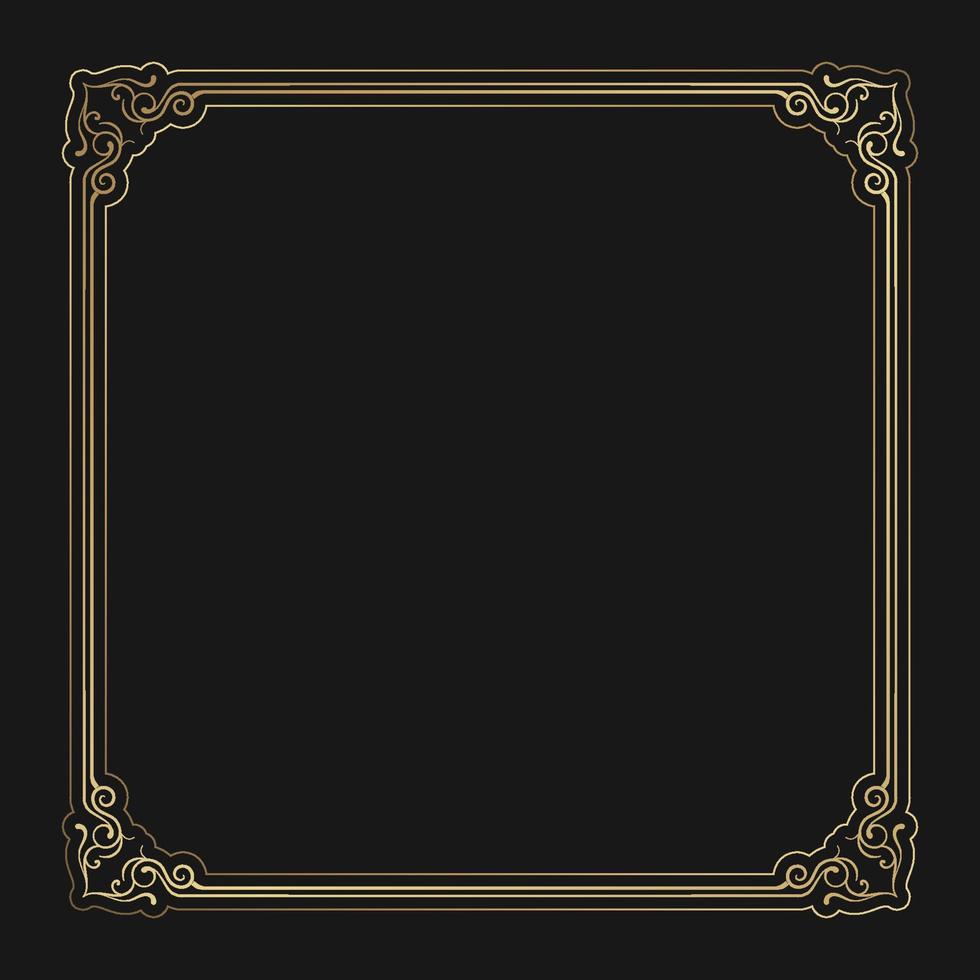 gold vintage frame border ornament vector