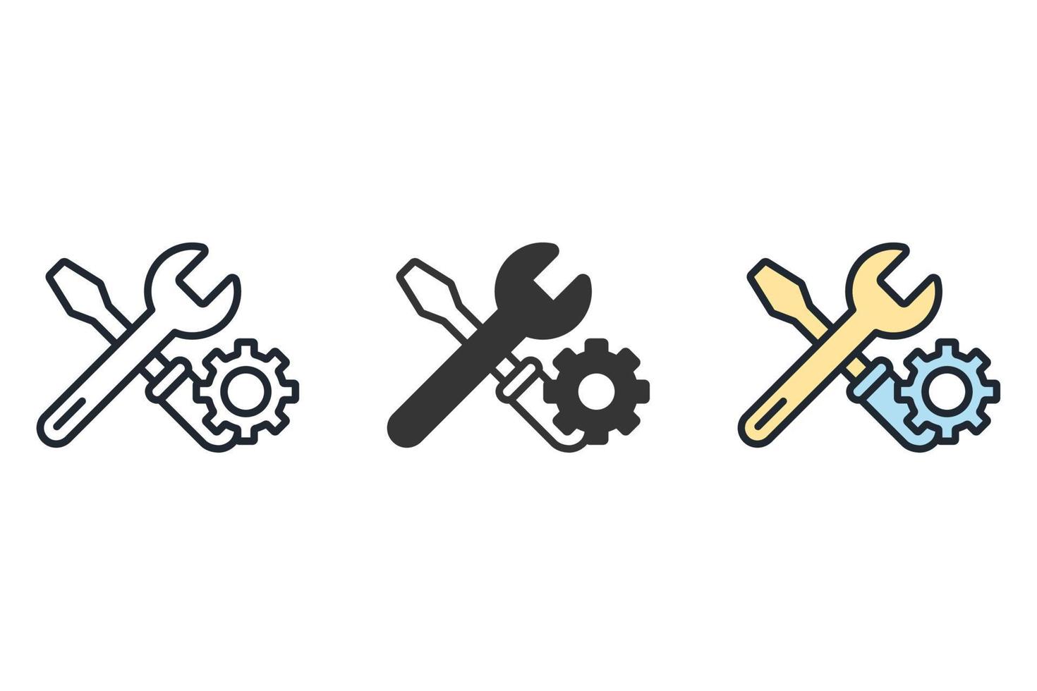 technical tools icons symbol vector elements for infographic web