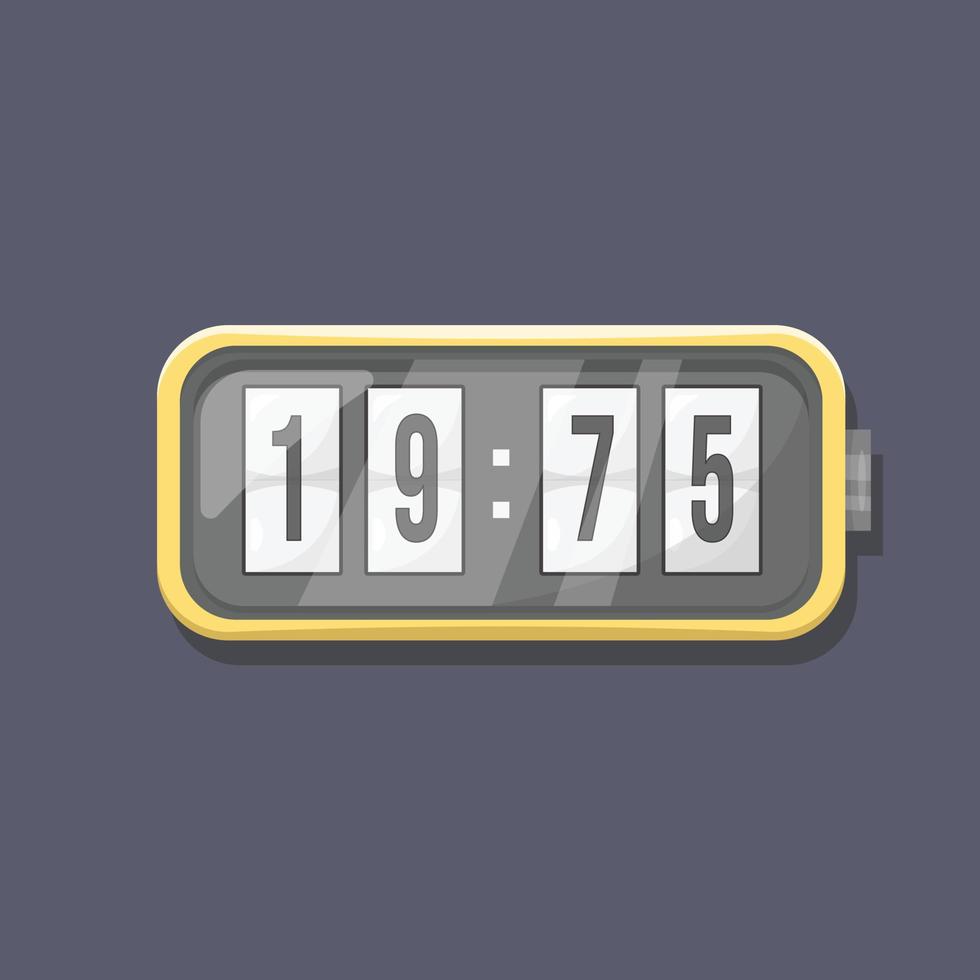 Flip Clock Illustration in Flat Design Style Vector