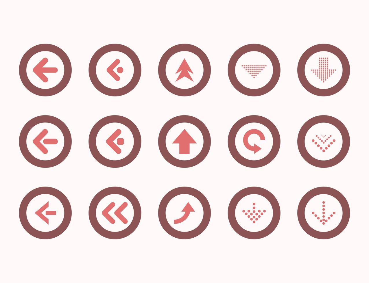 colección de iconos de círculo de símbolo de flecha de navegación vector