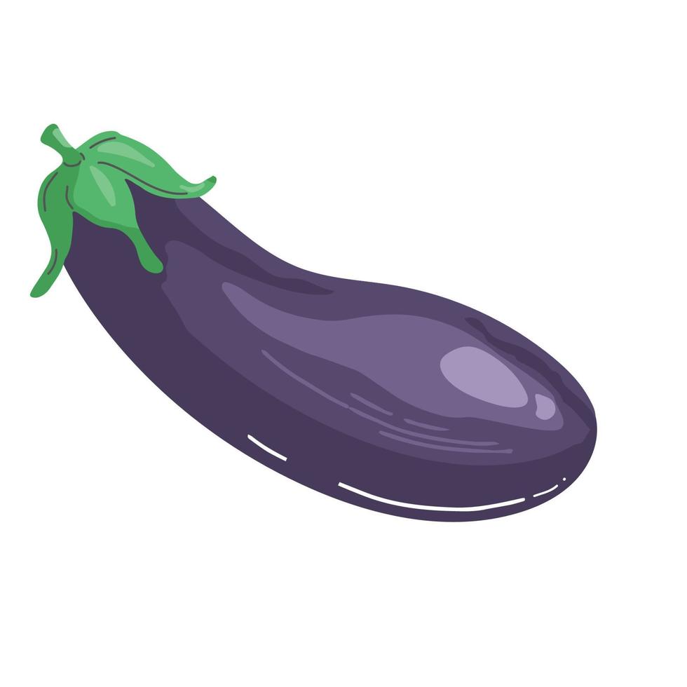 berenjena vector plano emoji arte icono planta púrpura vegetal aislado comida.