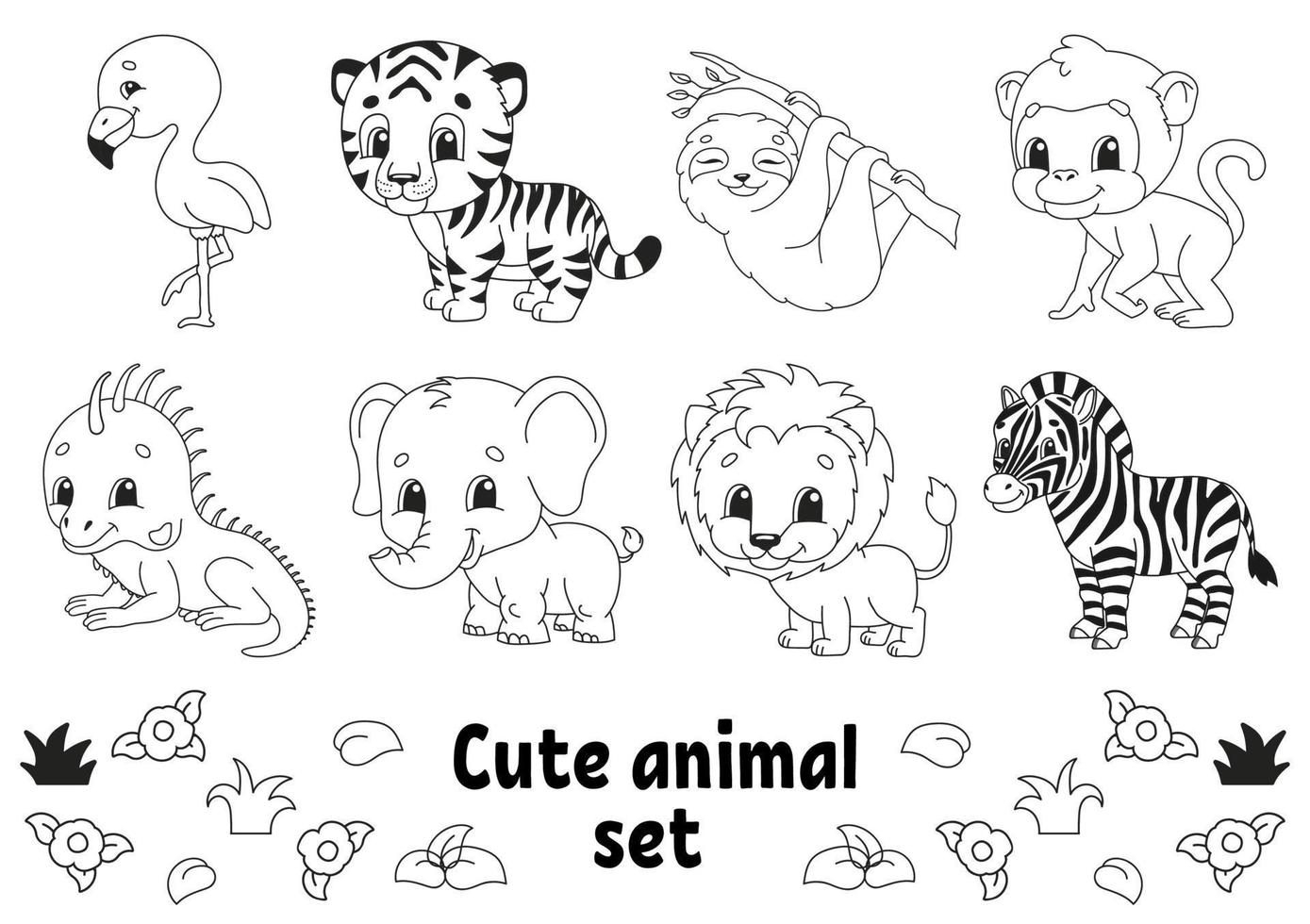 página para colorear para niños. tema de animales sello digital. personaje de estilo de dibujos animados. ilustración vectorial aislado sobre fondo blanco. vector