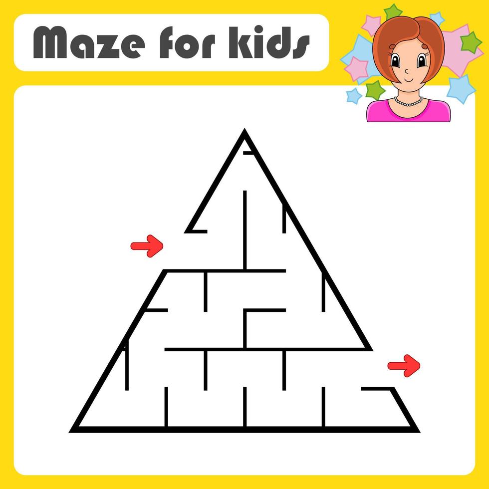 Abstract maze. Game for kids. Puzzle for children. cartoon style. Labyrinth conundrum. Find the right path. Cute character. Vector illustration.