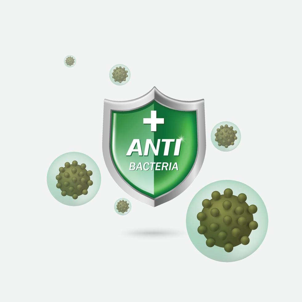logotipo de prevención de gérmenes y bacterias para hacer medios relacionados con la higiene y la medicina vector