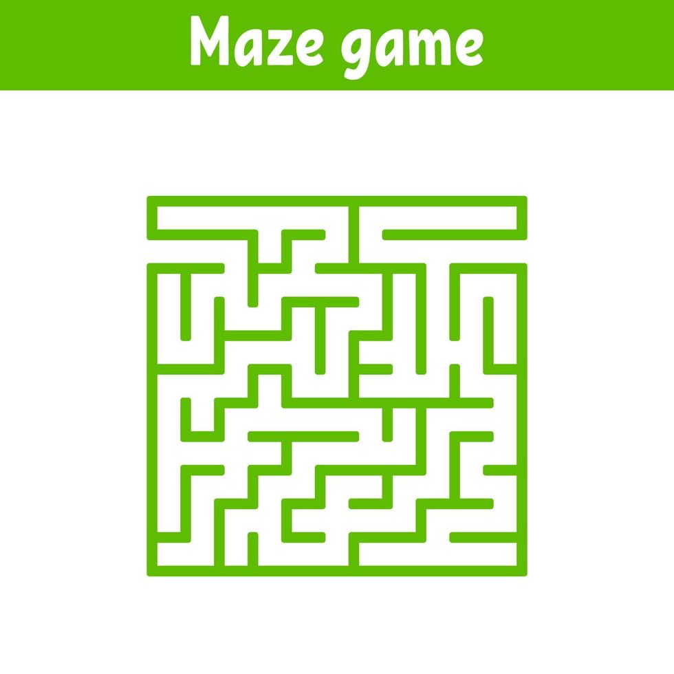 Abstract square maze. Game for kids. Puzzle for children. Labyrinth conundrum. Find the right path. Vector illustration.