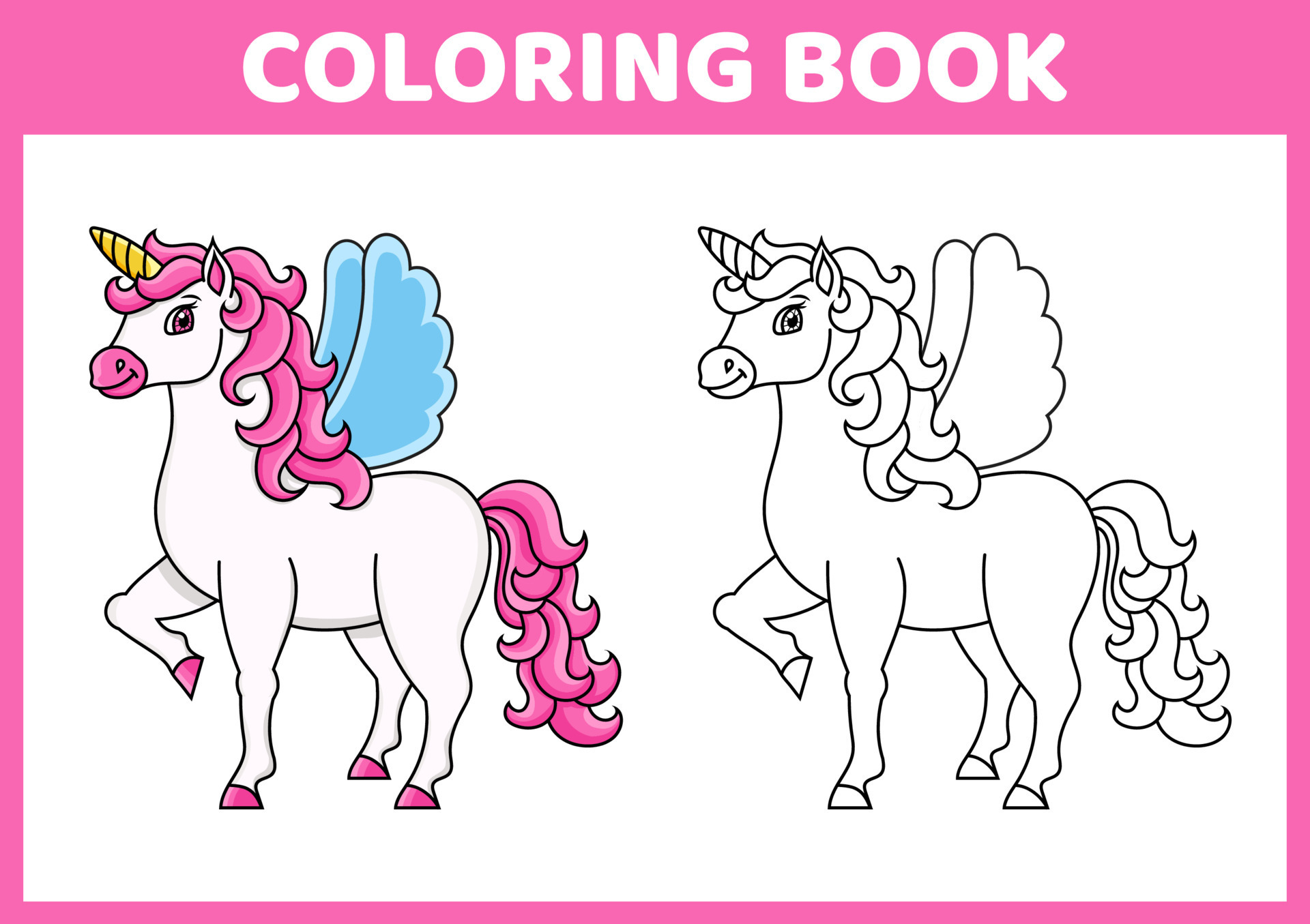 how to draw a cute unicorn with wings