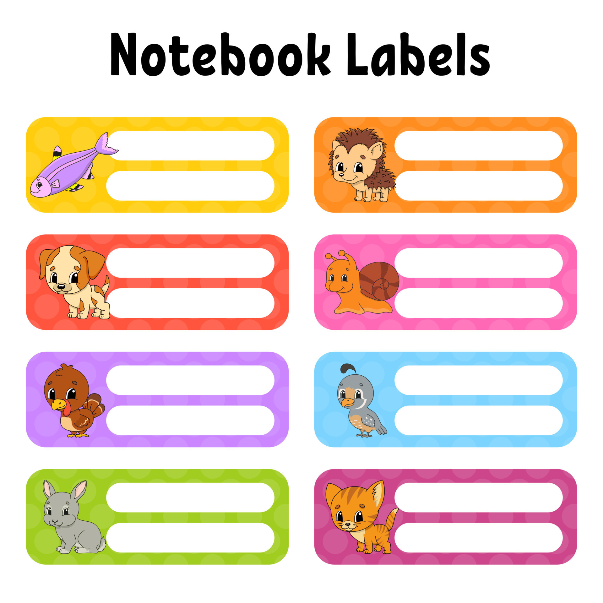 Bright stickers. School labels for books and notebooks