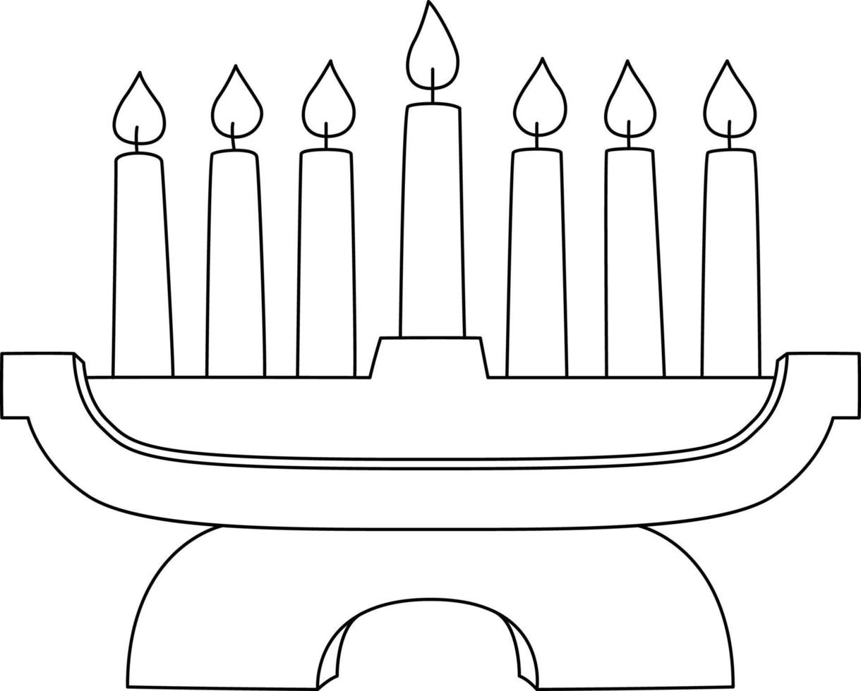 Kwanzaa Kinara Isolated Coloring Page for Kids 12626204 Vector Art at