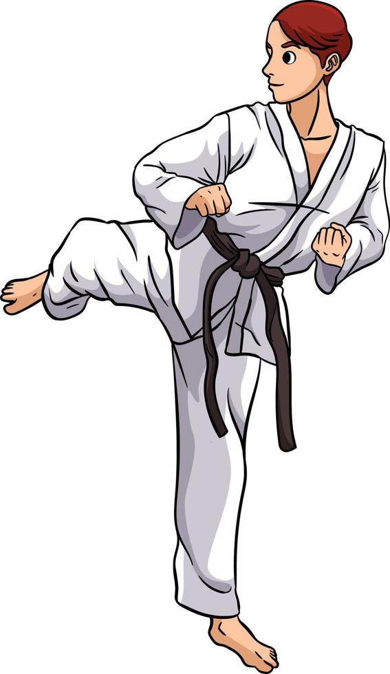 Karate Cartoon Colored Clipart Illustration vector