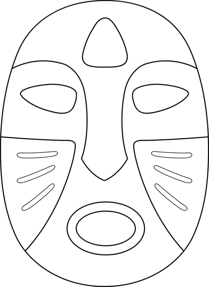 máscara tribal aislada página para colorear vector