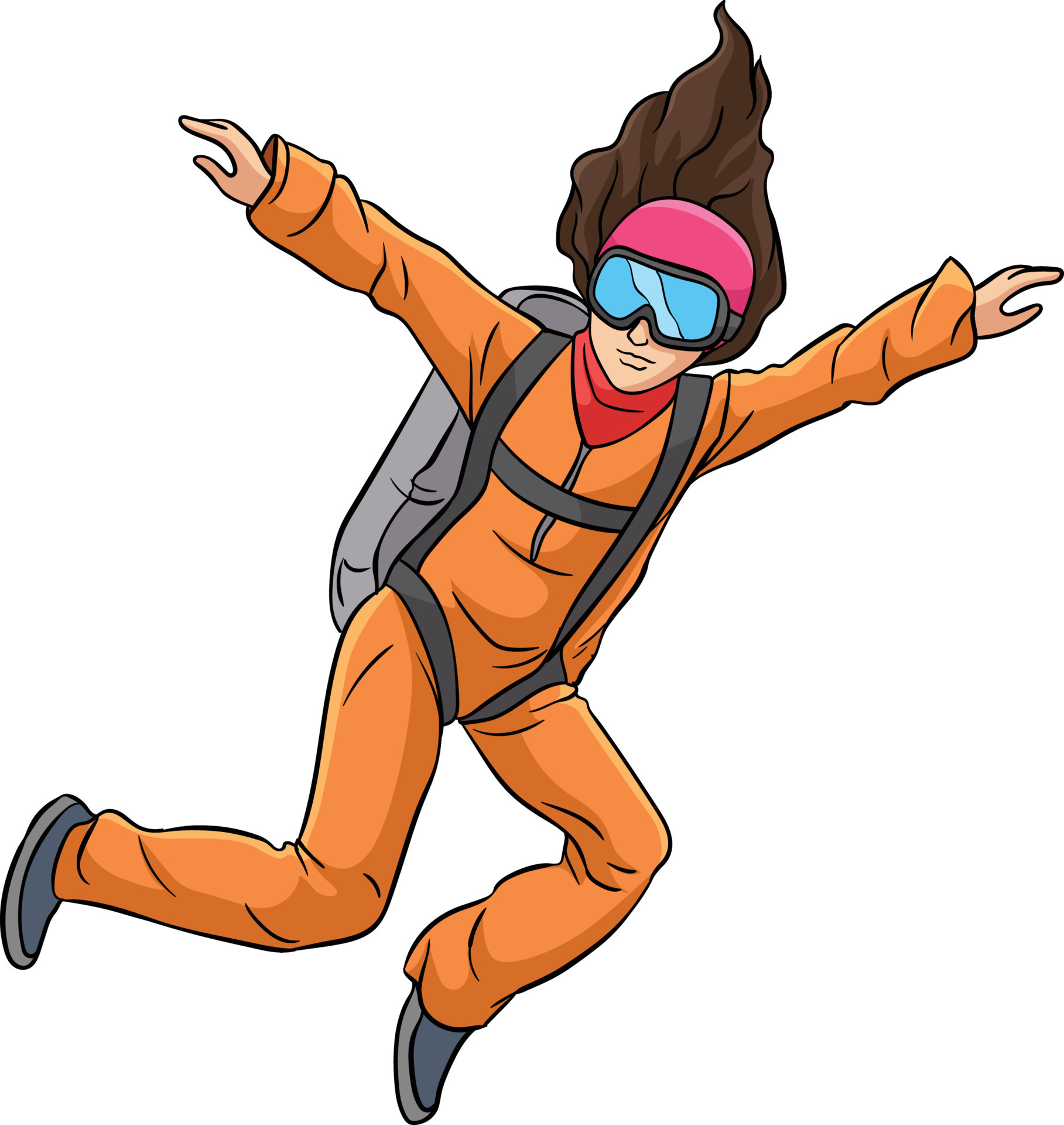 Skydiving Cartoon Colored Clipart Illustration 12626387 Vector Art at