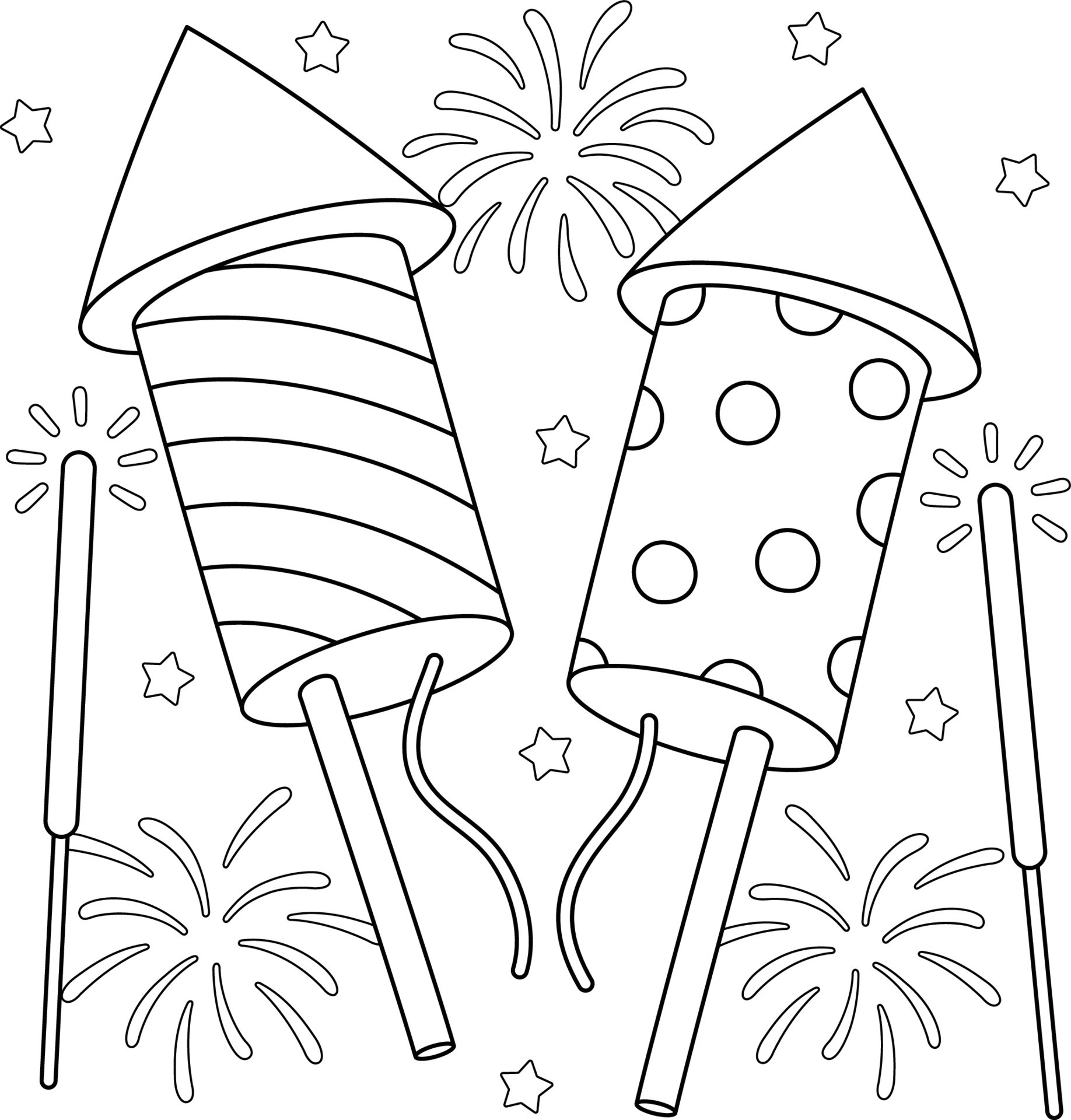 new year fireworks coloring pages