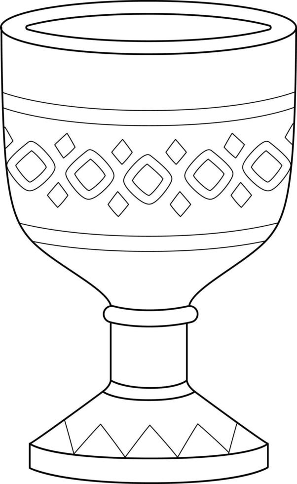 Kwanzaa Unity Cup Isolated Coloring Page for Kids vector