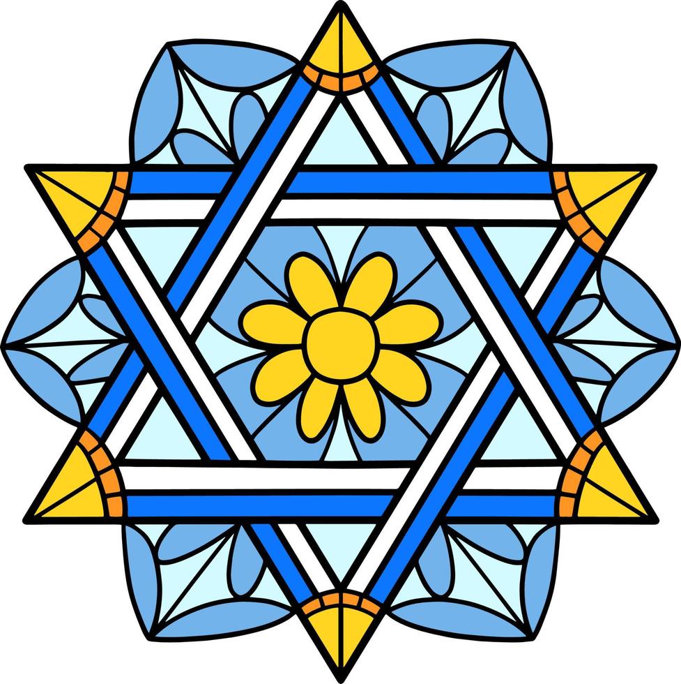 hanukkah estrella de david dibujos animados color clipart vector