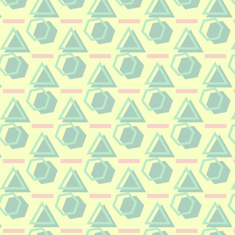 background with basic shapes of squares and triangles and basic colors vector