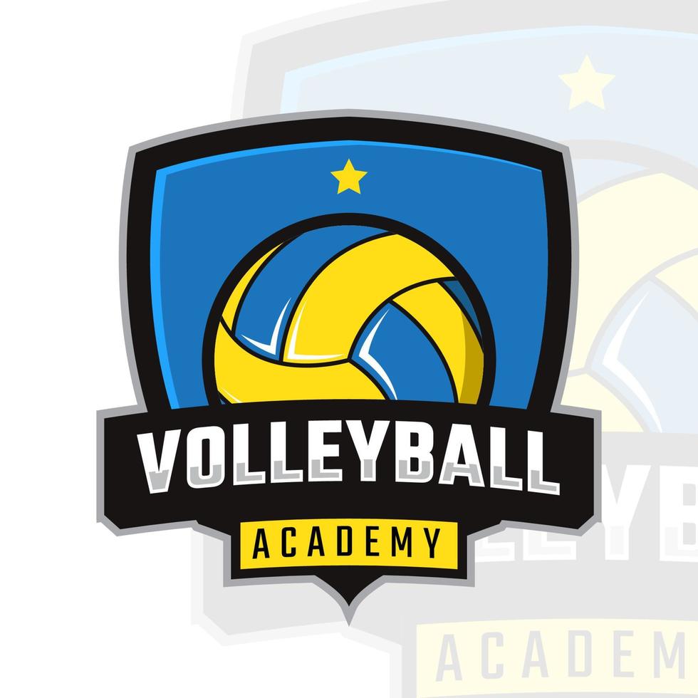 insignia deportiva del logotipo de voleibol vector